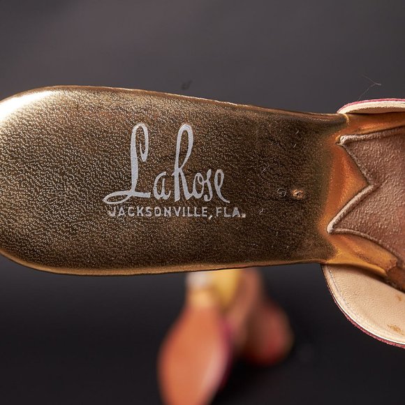 1950s Pink Suede Boomerang Heels Shoes - Picture 2 of 9